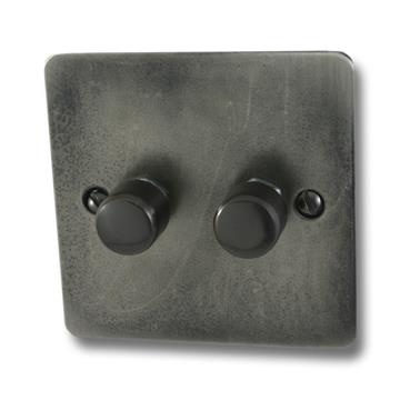 Flat Slate Effect Push Dimmer (2 Gang/400W)